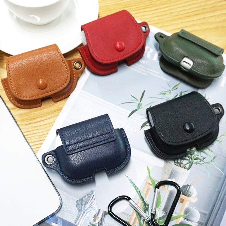 For AirPods Pro 2 Backpack Style PU Leather Earphone Protective Case with Lanyard(Dark Blue) - For AirPods Pro 2 by PMC Jewellery | Online Shopping South Africa | PMC Jewellery | Buy Now Pay Later Mobicred