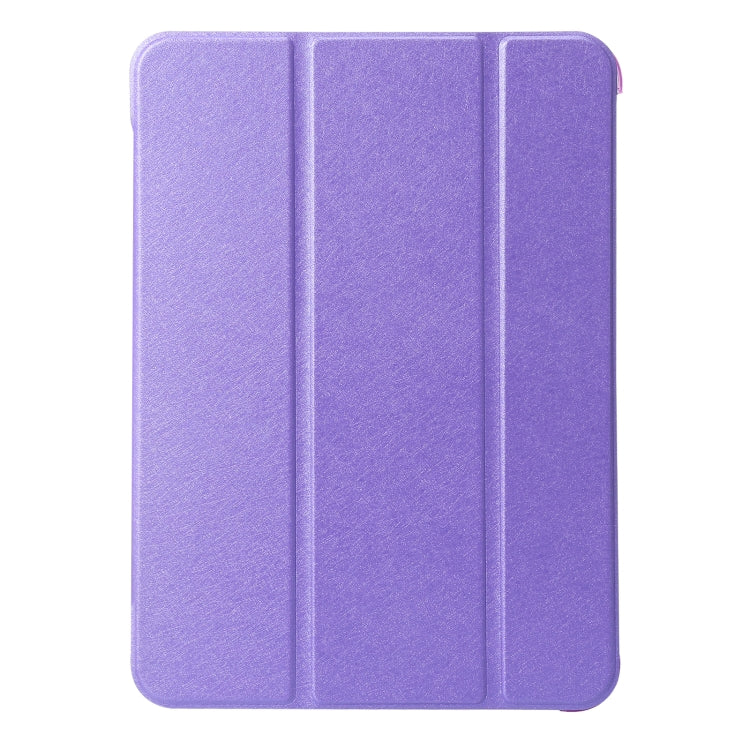 For iPad 10th Gen 10.9 2022 Silk Texture Three-fold Horizontal Flip Leather Tablet Case(Purple) - iPad 10th Gen 10.9 Cases by PMC Jewellery | Online Shopping South Africa | PMC Jewellery