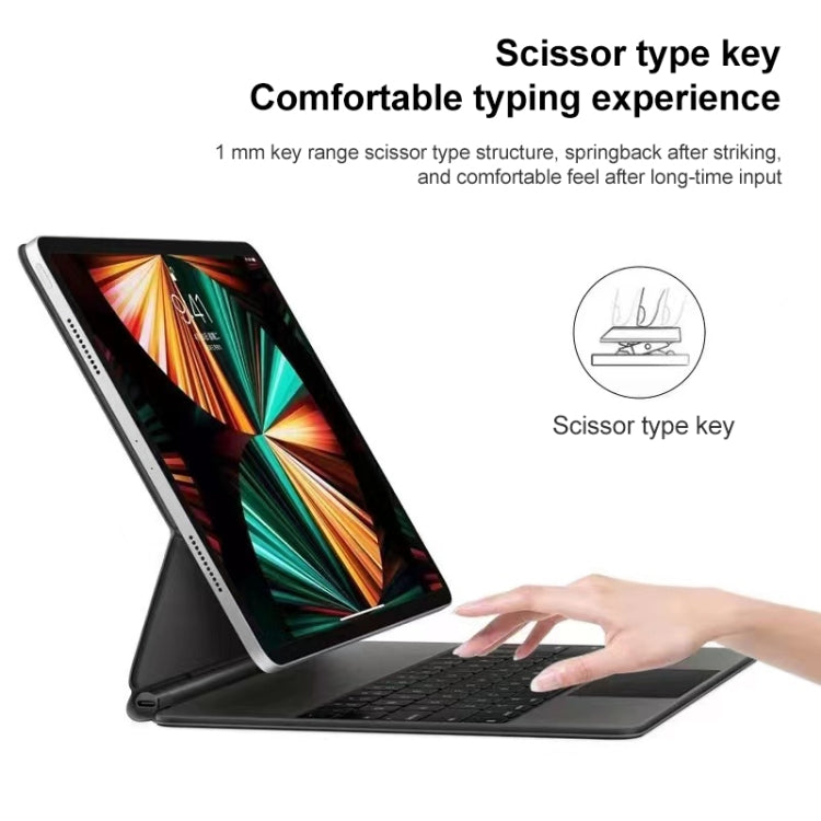 For iPad Air 5 / 4 10.9 inch P10 Bluetooth Keyboard Leather Case with Touch Pad(White) - For iPad Air by PMC TechLife | Online Shopping South Africa | PMC TechLife | Buy Now Pay Later Mobicred