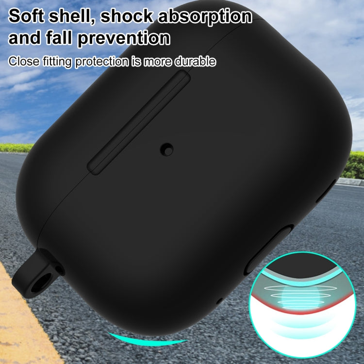For AirPods Pro 2 Thickened One-piece Shockproof Earphone Case(Black) - For AirPods Pro 2 by PMC Jewellery | Online Shopping South Africa | PMC Jewellery | Buy Now Pay Later Mobicred