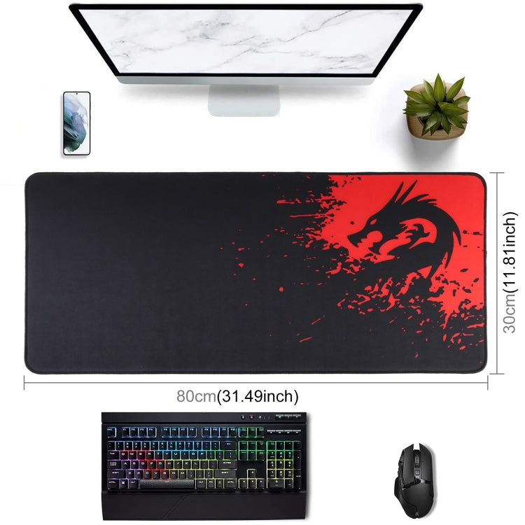 Anti-Slip Rubber Cloth Surface Game Mouse Mat Keyboard Pad, Size:80 x 30 x 0.2cm(Red Dragon) - Mouse Pads by PMC Jewellery | Online Shopping South Africa | PMC Jewellery