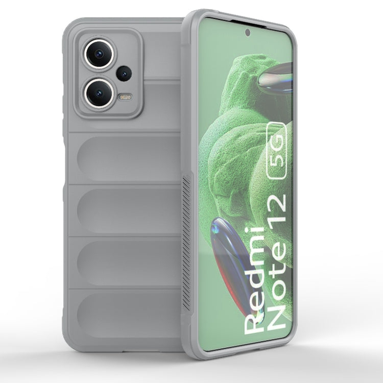 For Xiaomi Redmi Note 12 5G /  Note 12 5G India Magic Shield TPU + Flannel Phone Case(Grey) - Note 12 Cases by PMC TechLife | Online Shopping South Africa | PMC TechLife | Buy Now Pay Later Mobicred