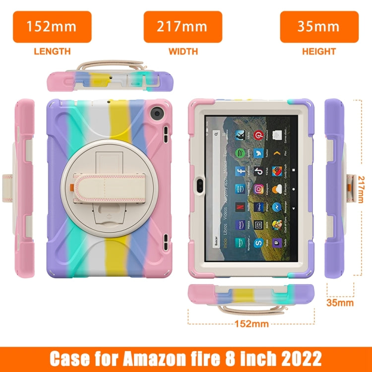 For Amazon Fire HD 8 2022 Hard PC Soft Silicone Full Body Protective Tablet Case(Colorful Pink) - Amazon by PMC TechLife | Online Shopping South Africa | PMC TechLife | Buy Now Pay Later Mobicred