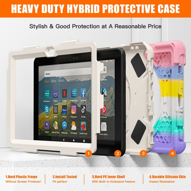 For Amazon Fire HD 8 2022 Hard PC Soft Silicone Full Body Protective Tablet Case(Colorful Pink) - Amazon by PMC TechLife | Online Shopping South Africa | PMC TechLife | Buy Now Pay Later Mobicred