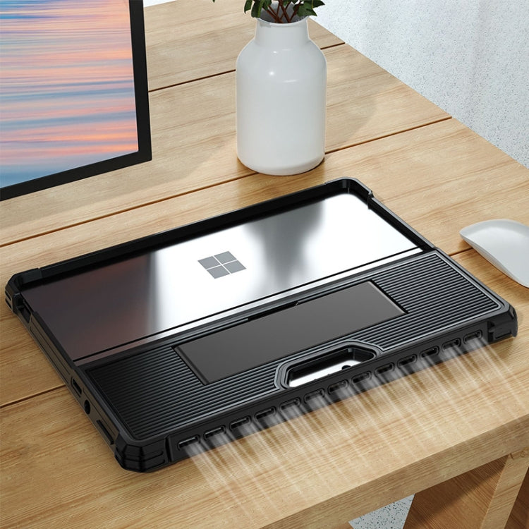 For Microsoft Surface Pro 8 Striped Hollow Tablet Case(Black) - Others by PMC TechLife | Online Shopping South Africa | PMC TechLife | Buy Now Pay Later Mobicred