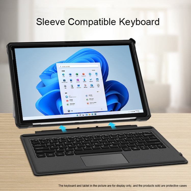 For Microsoft Surface Pro 8 Striped Hollow Tablet Case with Shoulder Strap(Black) - Others by PMC TechLife | Online Shopping South Africa | PMC TechLife | Buy Now Pay Later Mobicred