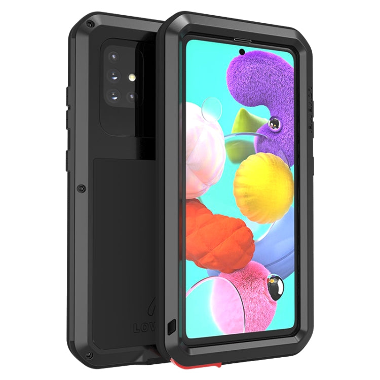 For Galaxy A51 LOVE MEI Metal Shockproof Waterproof Dustproof Protective Case(Black) - free shipping - PMC TechLife - Order now!