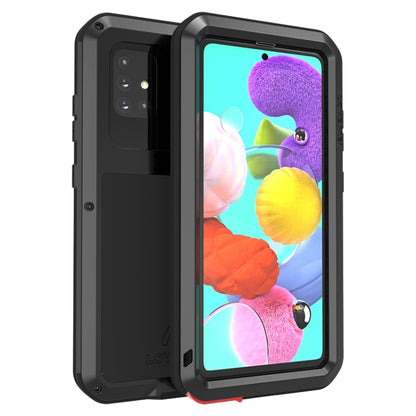 For Galaxy A51 LOVE MEI Metal Shockproof Waterproof Dustproof Protective Case(Black) - Galaxy Phone Cases by LOVE MEI | Online Shopping South Africa | PMC Jewellery