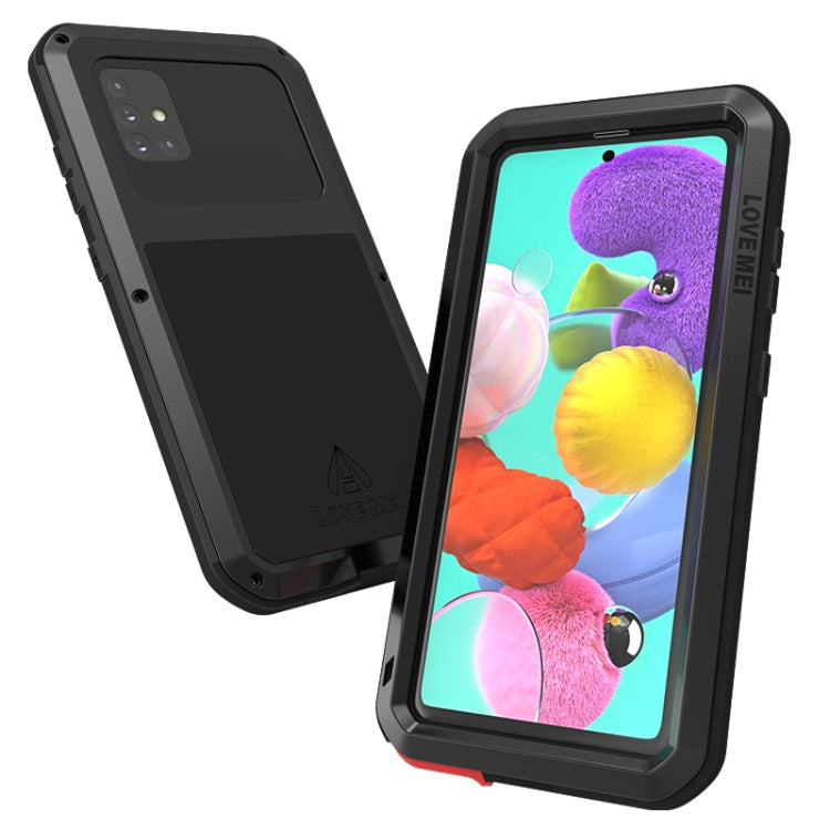 For Galaxy A51 LOVE MEI Metal Shockproof Waterproof Dustproof Protective Case(Black) - free shipping - PMC TechLife - Order now!