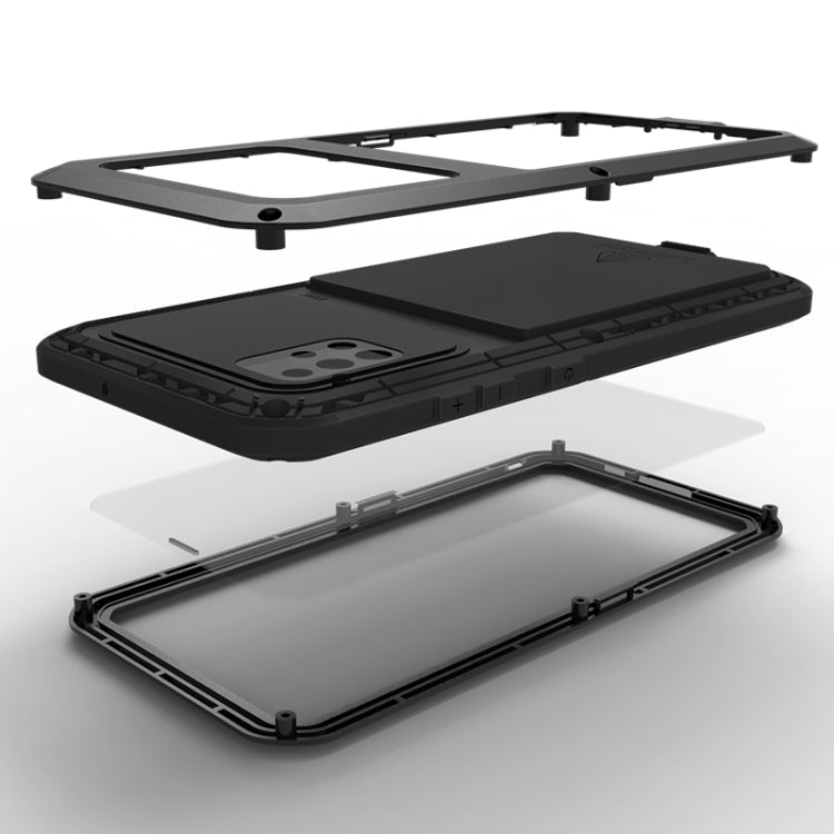 For Galaxy A51 LOVE MEI Metal Shockproof Waterproof Dustproof Protective Case(Black) - free shipping - PMC TechLife - Order now!