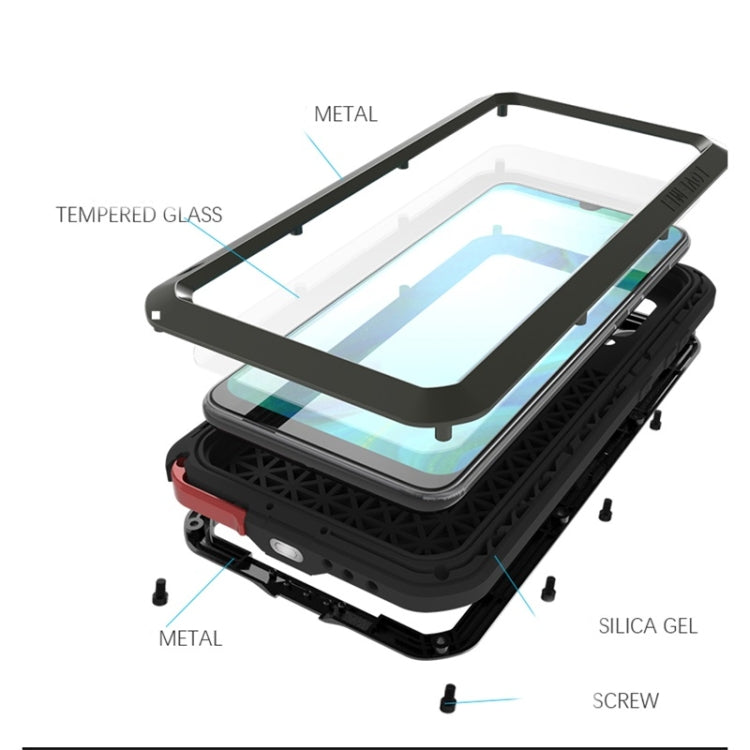 For Galaxy A70s LOVE MEI Metal Shockproof Waterproof Dustproof Protective Case(Silver) - Galaxy Phone Cases by LOVE MEI | Online Shopping South Africa | PMC TechLife | Buy Now Pay Later Mobicred