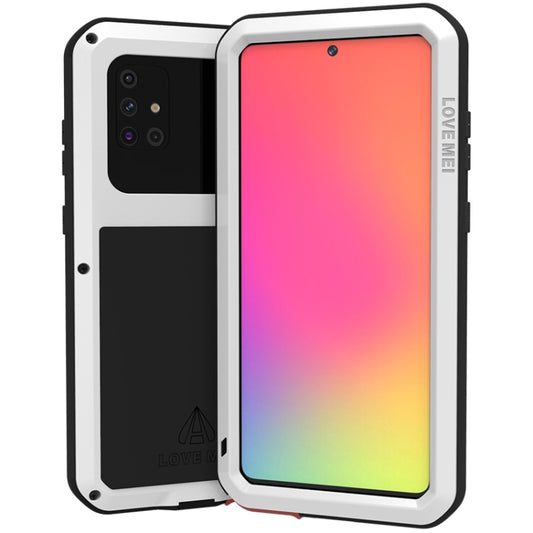 For Galaxy A71 LOVE MEI Metal Shockproof Waterproof Dustproof Protective Case(White) - Galaxy Phone Cases by LOVE MEI | Online Shopping South Africa | PMC Jewellery | Buy Now Pay Later Mobicred