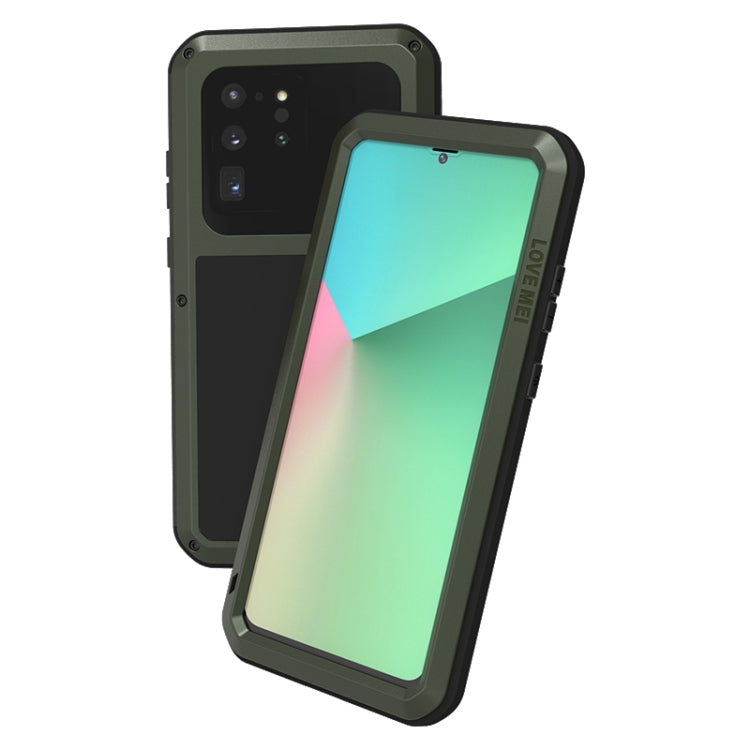 For Galaxy S20 Ultra LOVE MEI Metal Shockproof Waterproof Dustproof Protective Case(Army Green) - Galaxy Phone Cases by LOVE MEI | Online Shopping South Africa | PMC Jewellery