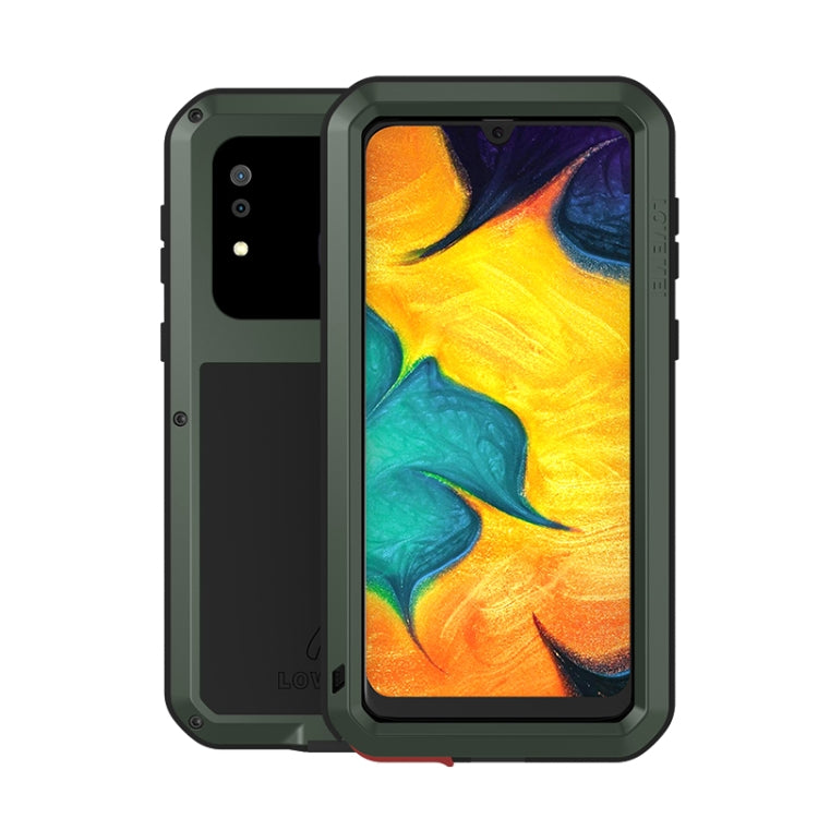 For Galaxy A30 LOVE MEI Metal Shockproof Waterproof Dustproof Protective Case(Army Green) - Galaxy Phone Cases by LOVE MEI | Online Shopping South Africa | PMC Jewellery