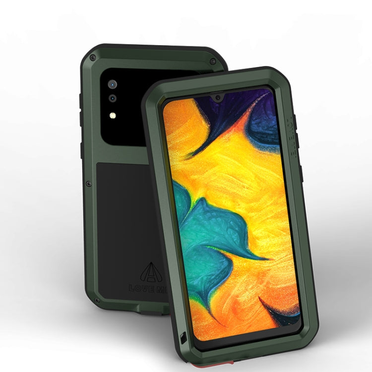 For Galaxy A30 LOVE MEI Metal Shockproof Waterproof Dustproof Protective Case(Army Green) - Galaxy Phone Cases by LOVE MEI | Online Shopping South Africa | PMC Jewellery