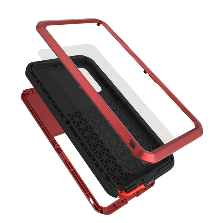 For Galaxy A50s LOVE MEI Metal Shockproof Waterproof Dustproof Protective Case(Red) - free shipping - PMC TechLife - Order now!