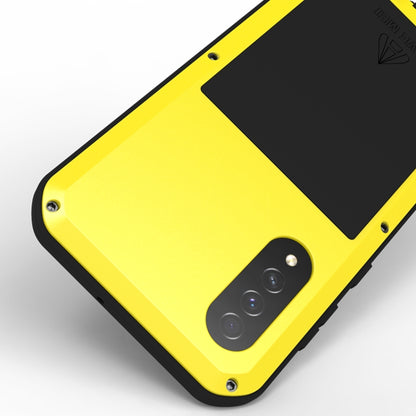 For Galaxy A50s LOVE MEI Metal Shockproof Waterproof Dustproof Protective Case(Yellow) - Galaxy Phone Cases by LOVE MEI | Online Shopping South Africa | PMC Jewellery | Buy Now Pay Later Mobicred