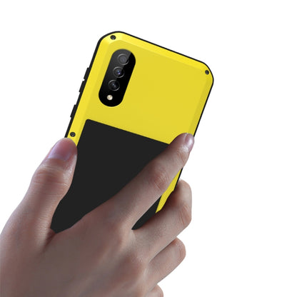 For Galaxy A50s LOVE MEI Metal Shockproof Waterproof Dustproof Protective Case(Yellow) - Galaxy Phone Cases by LOVE MEI | Online Shopping South Africa | PMC Jewellery | Buy Now Pay Later Mobicred