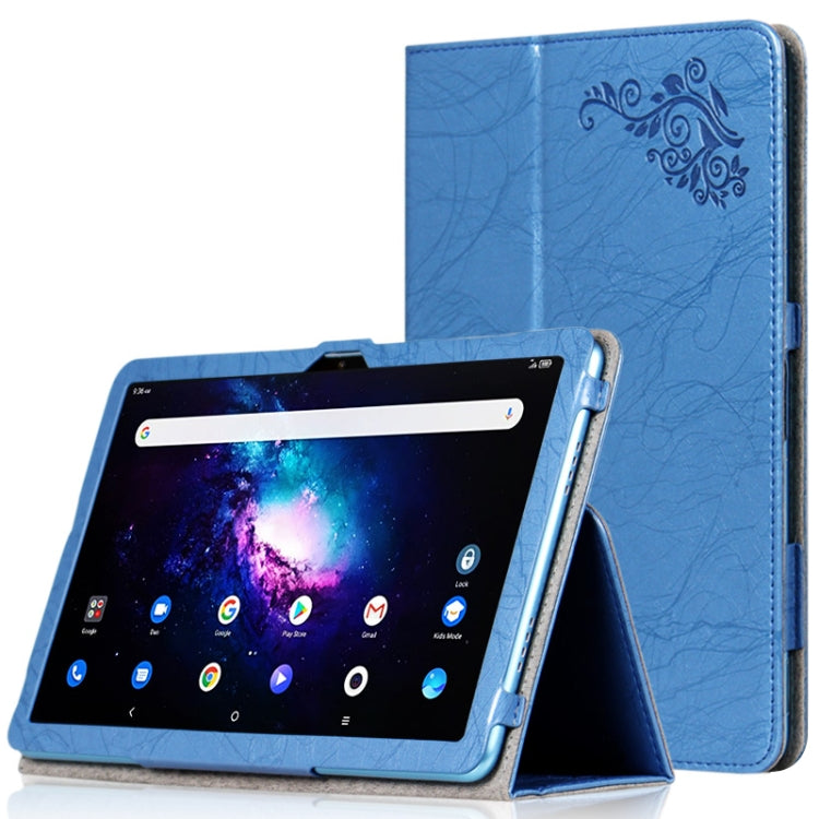 For TCL Tab Pro 5G Flower Embossed Leather Tablet Case with Holder(Blue) - Others by PMC TechLife | Online Shopping South Africa | PMC TechLife | Buy Now Pay Later Mobicred