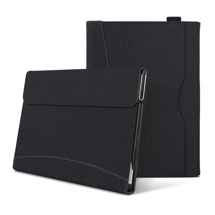For Microsoft Surface Pro 10 / 9 Cloth Texture Stitching Leather Tablet Case(Black) - Others by PMC TechLife | Online Shopping South Africa | PMC TechLife | Buy Now Pay Later Mobicred