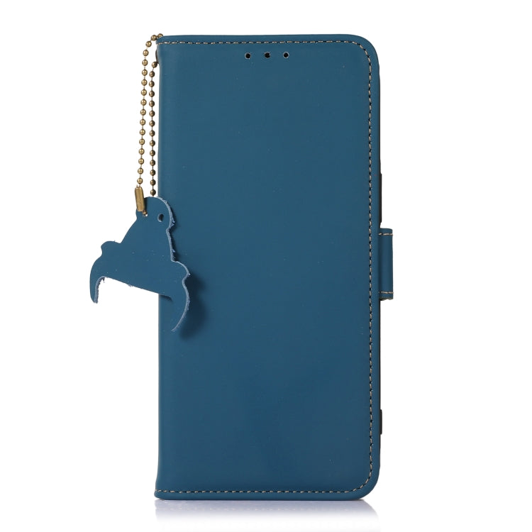 For Google Pixel 7 Genuine Leather Magnetic RFID Leather Phone Case(Blue) - Google Cases by PMC TechLife | Online Shopping South Africa | PMC TechLife | Buy Now Pay Later Mobicred