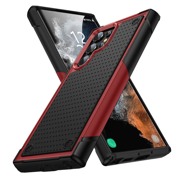 For Samsung Galaxy S22 Ultra 5G PC + TPU Shockproof Protective Phone Case(Red+Black) - Galaxy S22 Ultra 5G Cases by PMC TechLife | Online Shopping South Africa | PMC TechLife | Buy Now Pay Later Mobicred