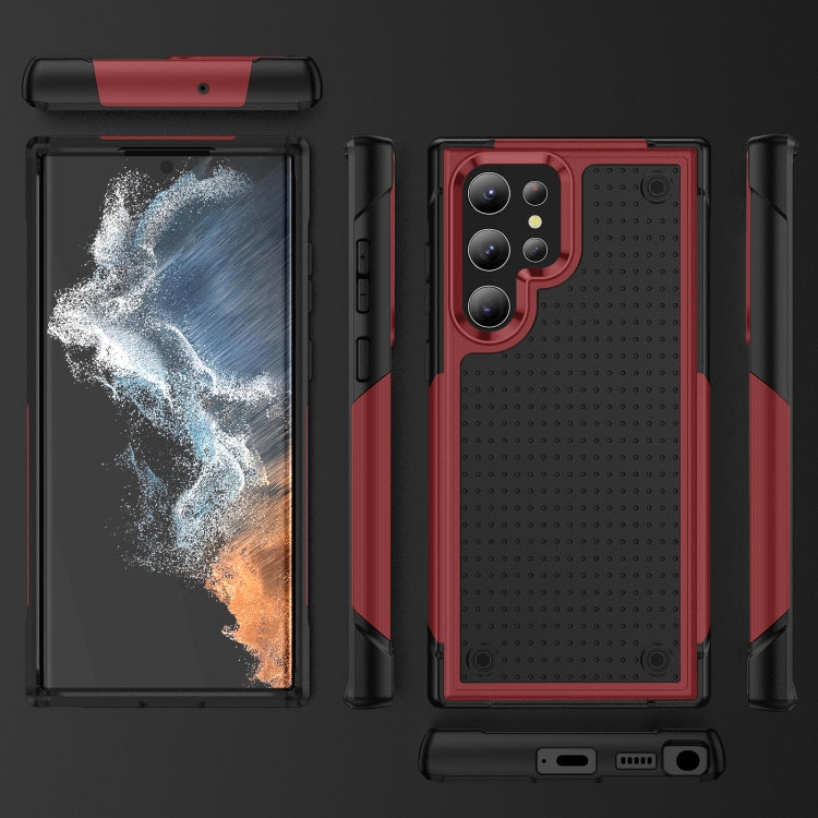 For Samsung Galaxy S22 Ultra 5G PC + TPU Shockproof Protective Phone Case(Red+Black) - Galaxy S22 Ultra 5G Cases by PMC TechLife | Online Shopping South Africa | PMC TechLife | Buy Now Pay Later Mobicred