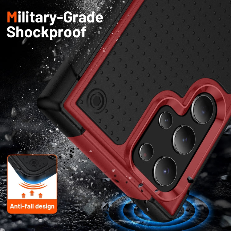 For Samsung Galaxy S22 Ultra 5G PC + TPU Shockproof Protective Phone Case(Red+Black) - Galaxy S22 Ultra 5G Cases by PMC TechLife | Online Shopping South Africa | PMC TechLife | Buy Now Pay Later Mobicred