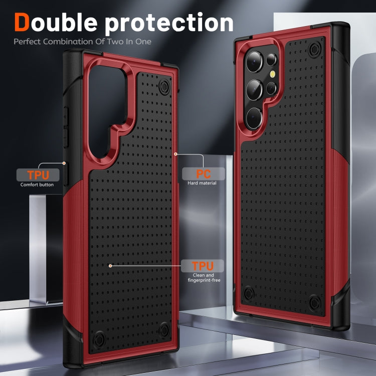 For Samsung Galaxy S22 Ultra 5G PC + TPU Shockproof Protective Phone Case(Red+Black) - Galaxy S22 Ultra 5G Cases by PMC TechLife | Online Shopping South Africa | PMC TechLife | Buy Now Pay Later Mobicred
