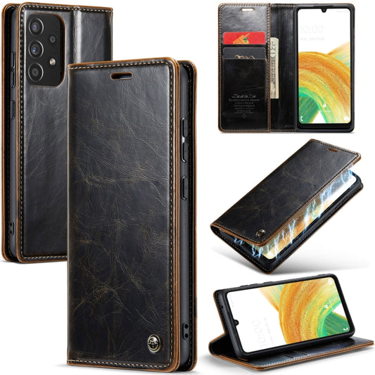 For Samsung Galaxy A33 5G CaseMe 003 Crazy Horse Texture Leather Phone Case(Coffee) - Galaxy Phone Cases by CaseMe | Online Shopping South Africa | PMC Jewellery | Buy Now Pay Later Mobicred