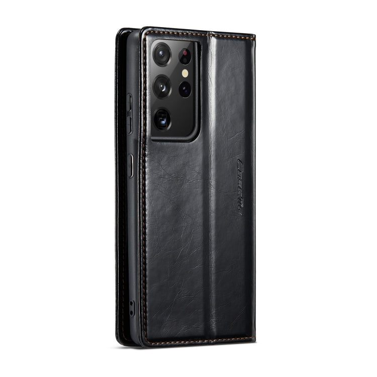 For Samsung Galaxy S21 Ultra 5G CaseMe 003 Crazy Horse Texture Leather Phone Case(Black) - Galaxy S21 Ultra 5G Cases by CaseMe | Online Shopping South Africa | PMC Jewellery | Buy Now Pay Later Mobicred