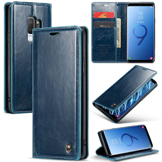 For Samsung Galaxy S9+ CaseMe 003 Crazy Horse Texture Leather Phone Case(Blue) - Galaxy Phone Cases by CaseMe | Online Shopping South Africa | PMC Jewellery | Buy Now Pay Later Mobicred