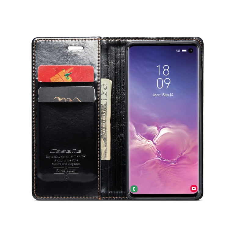 For Samsung Galaxy S10 CaseMe 003 Crazy Horse Texture Leather Phone Case(Black) - Galaxy Phone Cases by CaseMe | Online Shopping South Africa | PMC Jewellery | Buy Now Pay Later Mobicred