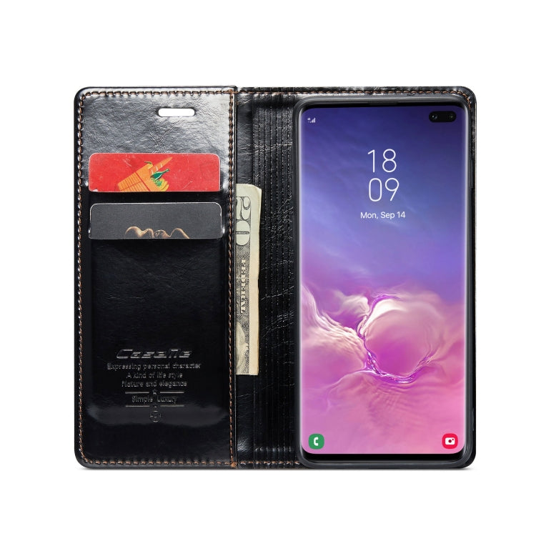 For Samsung Galaxy S10+ CaseMe 003 Crazy Horse Texture Leather Phone Case(Black) - Galaxy Phone Cases by CaseMe | Online Shopping South Africa | PMC Jewellery | Buy Now Pay Later Mobicred