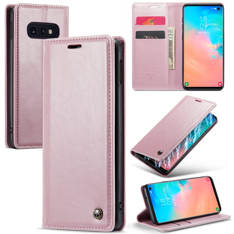 For Samsung Galaxy S10e CaseMe 003 Crazy Horse Texture Leather Phone Case(Rose Gold) - Galaxy Phone Cases by CaseMe | Online Shopping South Africa | PMC Jewellery | Buy Now Pay Later Mobicred