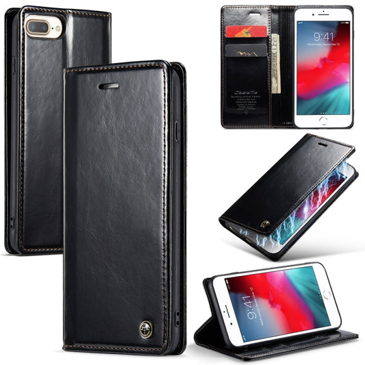 For iPhone 6 Plus/7 Plus/8 Plus CaseMe 003 Crazy Horse Texture Leather Phone Case(Black) - More iPhone Cases by CaseMe | Online Shopping South Africa | PMC Jewellery | Buy Now Pay Later Mobicred