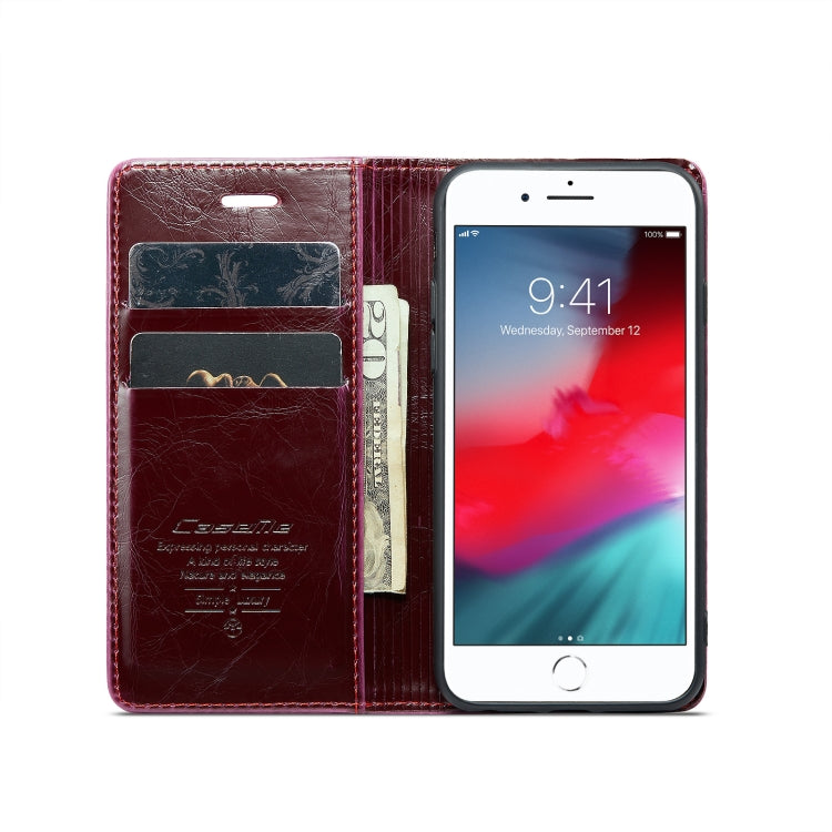 For iPhone 6 Plus/7 Plus/8 Plus CaseMe 003 Crazy Horse Texture Leather Phone Case(Red) - More iPhone Cases by CaseMe | Online Shopping South Africa | PMC Jewellery | Buy Now Pay Later Mobicred