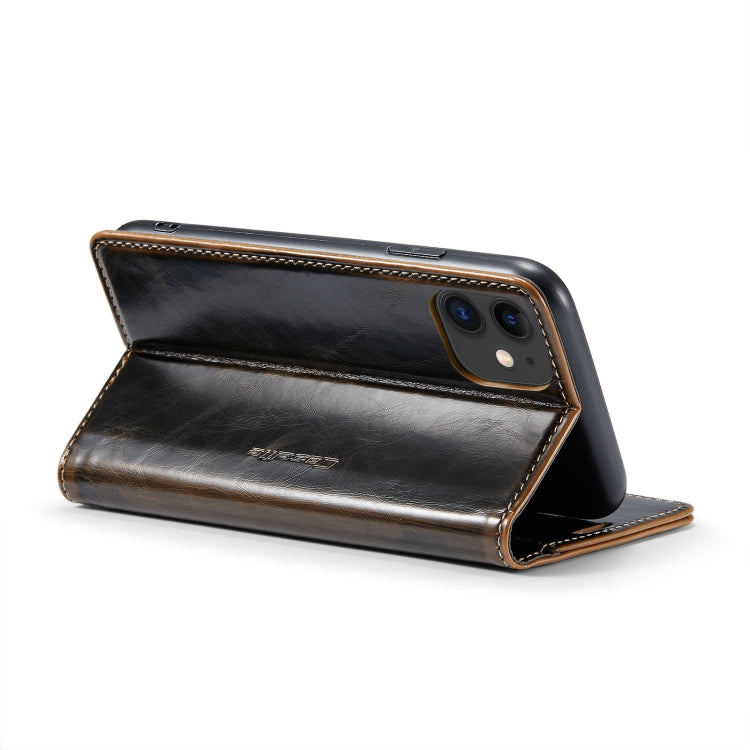 For iPhone 11 CaseMe 003 Crazy Horse Texture Leather Phone Case(Coffee) - iPhone 11 Cases by CaseMe | Online Shopping South Africa | PMC Jewellery | Buy Now Pay Later Mobicred