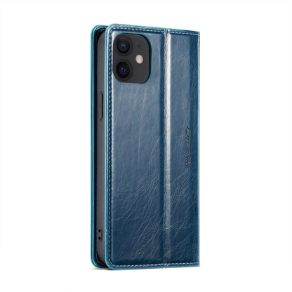 For iPhone 12 mini CaseMe 003 Crazy Horse Texture Leather Phone Case(Blue) - iPhone 12 mini Cases by CaseMe | Online Shopping South Africa | PMC Jewellery | Buy Now Pay Later Mobicred