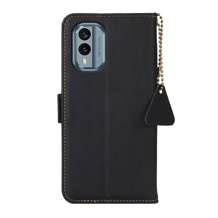 For Nokia X30 5G Side-Magnetic TJ Genuine Leather RFID Phone Case(Black) - Nokia Cases by PMC TechLife | Online Shopping South Africa | PMC TechLife | Buy Now Pay Later Mobicred