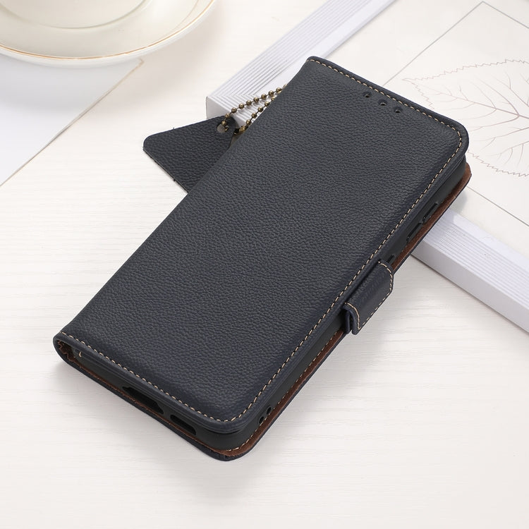 For Nokia X30 5G Side-Magnetic TJ Genuine Leather RFID Phone Case(Black) - Nokia Cases by PMC TechLife | Online Shopping South Africa | PMC TechLife | Buy Now Pay Later Mobicred