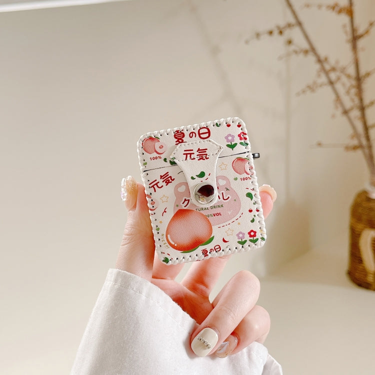 For AirPods 3 PU Leather Wireless Earphone Case(Peach) - For AirPods 3 by PMC Jewellery | Online Shopping South Africa | PMC Jewellery | Buy Now Pay Later Mobicred
