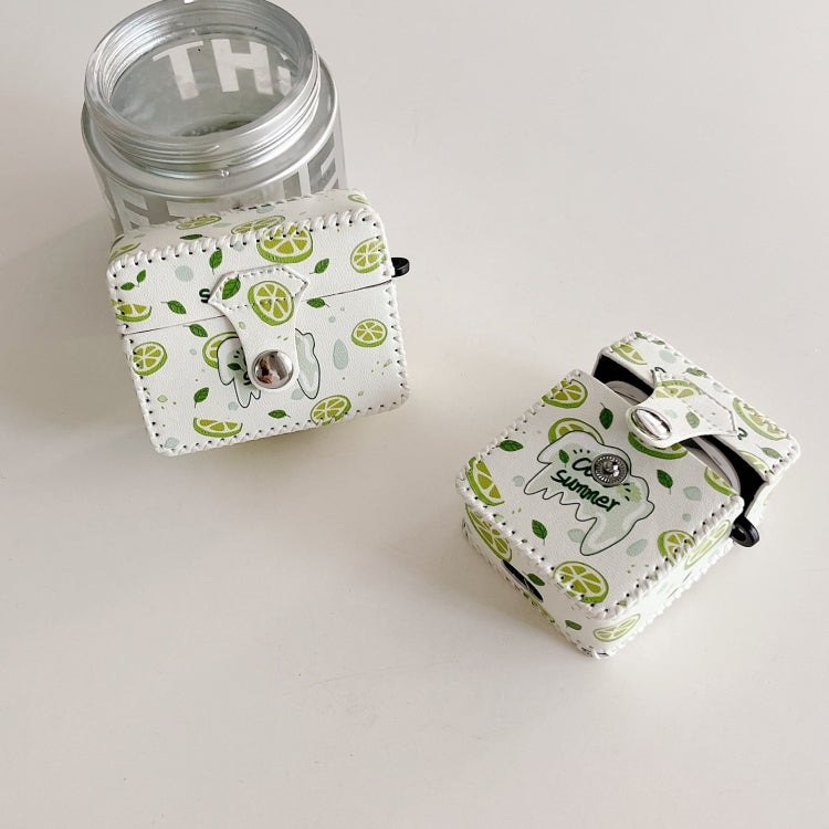 For AirPods 3 PU Leather Wireless Earphone Case(Lemon) - For AirPods 3 by PMC Jewellery | Online Shopping South Africa | PMC Jewellery | Buy Now Pay Later Mobicred