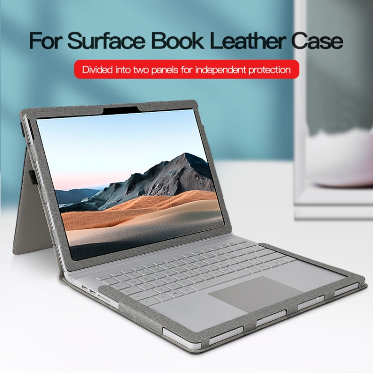 For MicroSoft Surface Book 3 / 2 / 1 15 inch Leather Laptop Case(Black Grey) - Others by PMC TechLife | Online Shopping South Africa | PMC TechLife | Buy Now Pay Later Mobicred