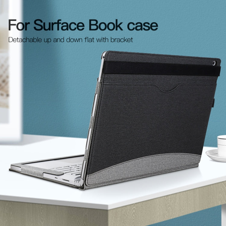 For MicroSoft Surface Book 3 / 2 / 1 15 inch Leather Laptop Case(Black Grey) - Others by PMC TechLife | Online Shopping South Africa | PMC TechLife | Buy Now Pay Later Mobicred
