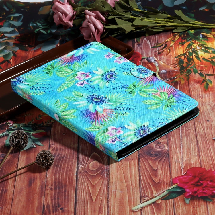 For 10 inch Tablet PC Universal Coloured Drawing Pattern Horizontal Flip Leather Case with Holder & Card Slot(Flowers) - 10 - 11 inch by PMC TechLife | Online Shopping South Africa | PMC TechLife | Buy Now Pay Later Mobicred