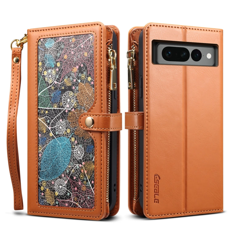 For Google Pixel 7 Pro 5G ESEBLE Star Series Lanyard Zipper Wallet RFID Leather Case(Brown) - Google Cases by ESEBLE | Online Shopping South Africa | PMC TechLife | Buy Now Pay Later Mobicred