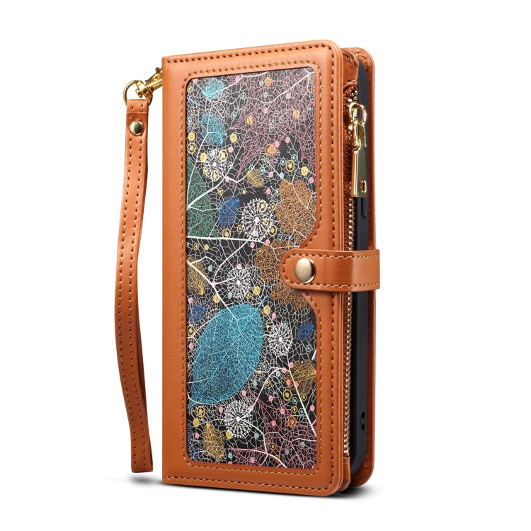 For Google Pixel 6a ESEBLE Star Series Lanyard Zipper Wallet RFID Leather Case(Brown) - Google Cases by ESEBLE | Online Shopping South Africa | PMC TechLife | Buy Now Pay Later Mobicred