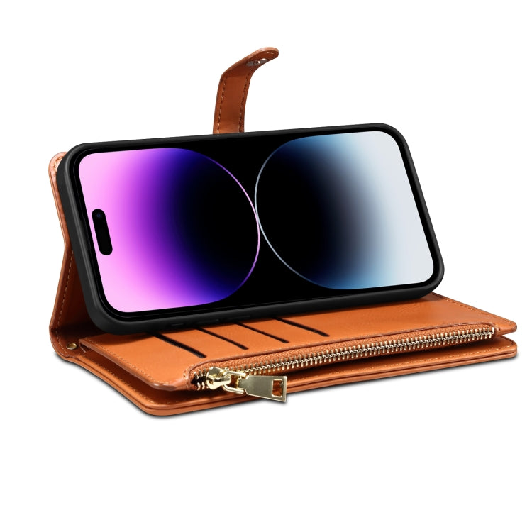 For Google Pixel 6a ESEBLE Star Series Lanyard Zipper Wallet RFID Leather Case(Brown) - Google Cases by ESEBLE | Online Shopping South Africa | PMC TechLife | Buy Now Pay Later Mobicred