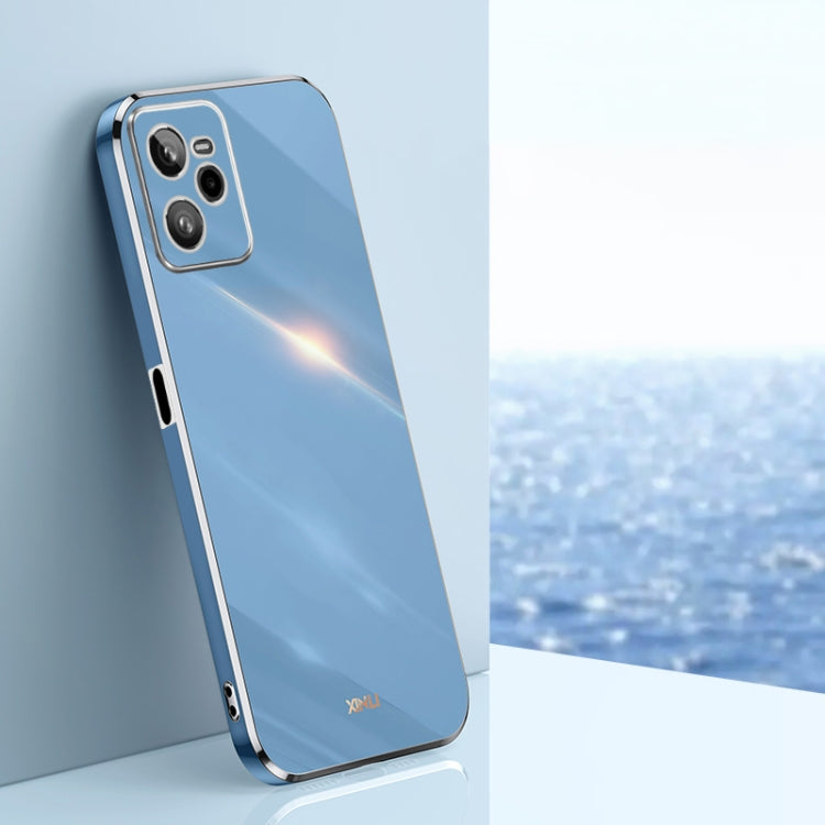 For Realme C35 XINLI Straight 6D Plating Gold Edge TPU Phone Case(Celestial Blue) - Realme Cases by PMC TechLife | Online Shopping South Africa | PMC TechLife